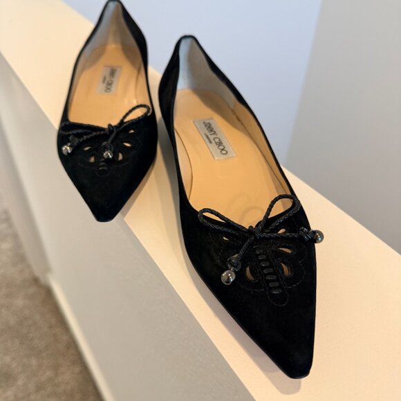 Jimmy Choo Black Suede Flats - Picture 7 of 7